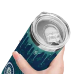 personalized seattle mariners camo streak navy blue skinny tumbler best selling.webp