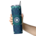 personalized seattle mariners camo streak navy blue skinny tumbler best selling.webp