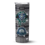 personalized seattle mariners chevron v navy blue gray skinny tumbler best selling.webp
