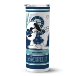 personalized seattle mariners snoopy dog navy blue white skinny tumbler best selling.webp