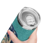 personalized seattle mariners sparkle lips navy blue skinny tumbler best selling.webp