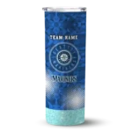 personalized seattle mariners starburst tiles navy blue skinny tumbler best selling.webp