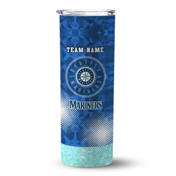 personalized seattle mariners starburst tiles navy blue skinny tumbler best selling.webp