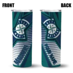 personalized seattle mariners web stripes navy blue white skinny tumbler best selling.webp