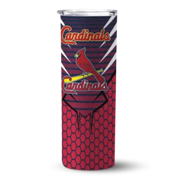 personalized st louis cardinals chevron stripes red skinny tumbler best selling.webp