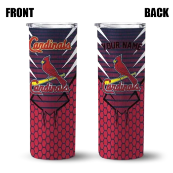 personalized st louis cardinals chevron stripes red skinny tumbler fashion forward.webp