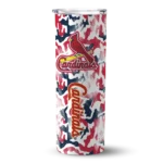 personalized st louis cardinals claw marks red white skinny tumbler best selling.webp