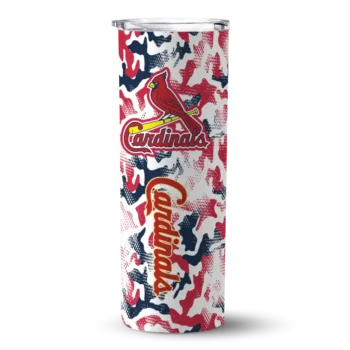 personalized st louis cardinals claw marks red white skinny tumbler best selling.webp