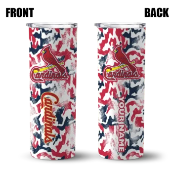 personalized st louis cardinals claw marks red white skinny tumbler fashion forward.webp