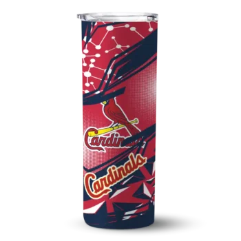 personalized st louis cardinals helmet clash red skinny tumbler best selling.webp