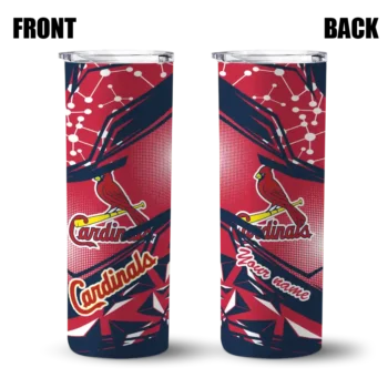 personalized st louis cardinals helmet clash red skinny tumbler fashion forward.webp