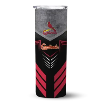 personalized st louis cardinals hexagon honeycomb red black skinny tumbler best selling.webp