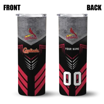 personalized st louis cardinals hexagon honeycomb red black skinny tumbler fashion forward.webp