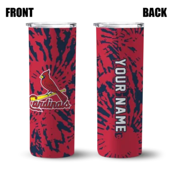 personalized st louis cardinals metallic grid red skinny tumbler fashion forward.webp