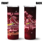 personalized st louis cardinals rose romance red black skinny tumbler best selling.webp