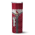 personalized st louis cardinals sparkle drip red skinny tumbler best selling.webp