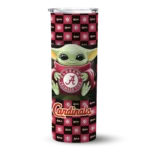 personalized st louis cardinals yoda cozy red black skinny tumbler best selling.webp