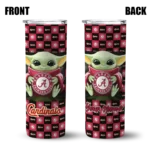 personalized st louis cardinals yoda cozy red black skinny tumbler best selling.webp