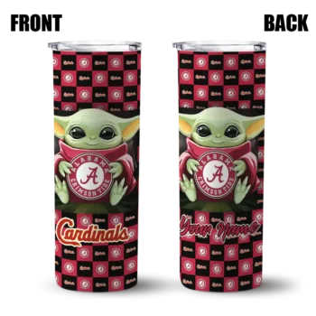 personalized st louis cardinals yoda cozy red black skinny tumbler fashion forward.webp