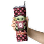 personalized st louis cardinals yoda cozy red black skinny tumbler best selling.webp