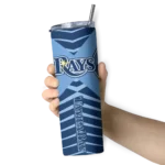personalized tampa bay rays camo texture navy skinny tumbler best selling.webp