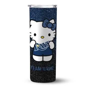 personalized tampa bay rays hello kitty navy black skinny tumbler best selling.webp