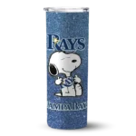 personalized tampa bay rays snoopy attitude navy skinny tumbler best selling.webp