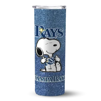 personalized tampa bay rays snoopy attitude navy skinny tumbler best selling.webp