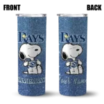 personalized tampa bay rays snoopy attitude navy skinny tumbler best selling.webp