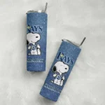 personalized tampa bay rays snoopy attitude navy skinny tumbler best selling.webp