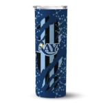 personalized tampa bay rays star pop navy black skinny tumbler best selling.webp