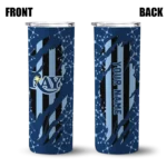 personalized tampa bay rays star pop navy black skinny tumbler best selling.webp