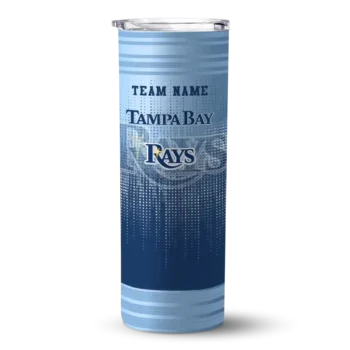 personalized tampa bay rays swirl texture navy skinny tumbler best selling.webp