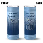 personalized tampa bay rays swirl texture navy skinny tumbler best selling.webp