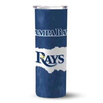 personalized tampa bay rays torn band navy white skinny tumbler best selling.webp