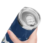 personalized tampa bay rays torn band navy white skinny tumbler best selling.webp