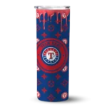 personalized texas rangers camo streak blue skinny tumbler best selling.webp