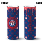 personalized texas rangers camo streak blue skinny tumbler best selling.webp