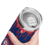 personalized texas rangers camo streak blue skinny tumbler best selling.webp