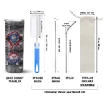 personalized texas rangers chevron v blue gray skinny tumbler best selling.webp