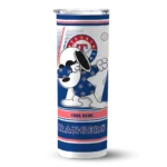 personalized texas rangers snoopy dog blue white skinny tumbler best selling.webp
