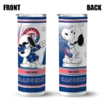 personalized texas rangers snoopy dog blue white skinny tumbler best selling.webp