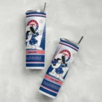 personalized texas rangers snoopy dog blue white skinny tumbler best selling.webp
