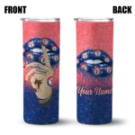 personalized texas rangers sparkle lips blue skinny tumbler best selling.webp