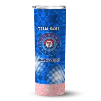 personalized texas rangers starburst tiles blue skinny tumbler best selling.webp