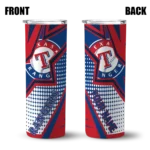 personalized texas rangers web stripes blue white skinny tumbler best selling.webp