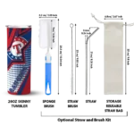 personalized texas rangers web stripes blue white skinny tumbler best selling.webp