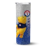 personalized texas rangers winnie the pooh blue gray skinny tumbler best selling.webp