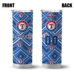 personalized texas rangers zipper leopard blue skinny tumbler best selling.webp