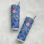 personalized texas rangers zipper leopard blue skinny tumbler best selling.webp